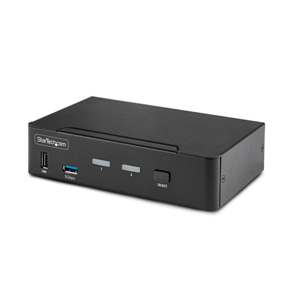 StarTech.com - Switch Conmutador KVM DisplayPort de 2 Puertos - 8K60/4K144 - para Un Monitor - DP 1.4 - 2x USB 3.0 - 4x USB 2.0