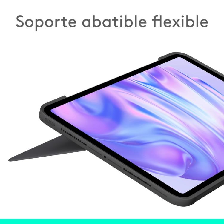 Logitech - Combo Touch, Funda con Teclado, iPad Pro 11 Pulgadas (M4)(2024) - Teclado retroiluminado extraíble con Soporte abatib