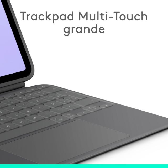 Logitech - Combo Touch, Funda con Teclado, iPad Pro 11 Pulgadas (M4)(2024) - Teclado retroiluminado extraíble con Soporte abatib