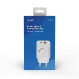 Savio - LA-04 USB Type A & Type C Quick Charge Power Delivery 3.0 Indoor Smartphone, Tableta Blanco Carga rápida Interior