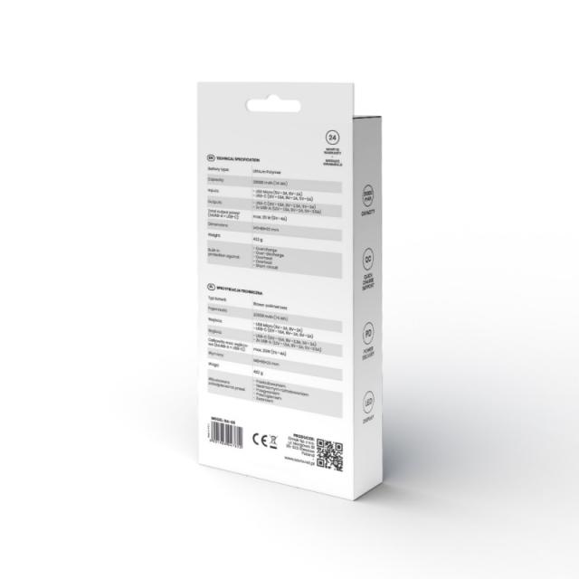 Savio - power bank BA-05 20000 mAh czarny Polímero de litio Negro