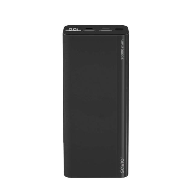 Savio - power bank BA-05 20000 mAh czarny Polímero de litio Negro