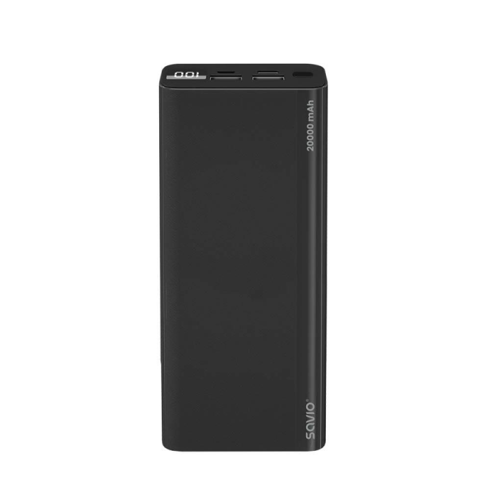 Savio - power bank BA-05 20000 mAh czarny Polímero de litio Negro