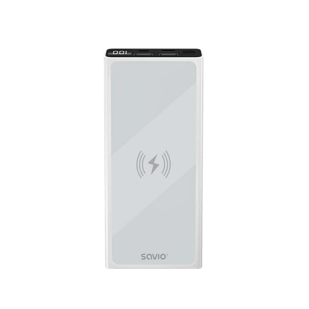 Savio - power bank BA-06 10000 mAh adowanie indukcyjne Polímero de litio Blanco