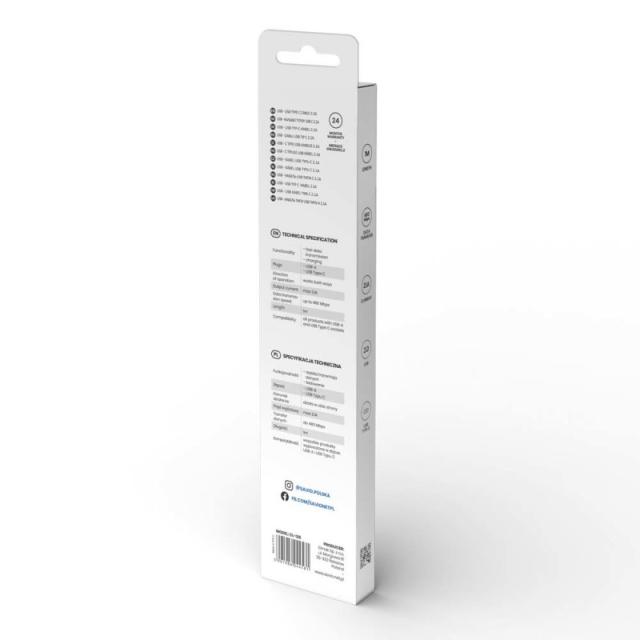 Savio - CL-125 cable USB USB 2.0 1 m USB A USB C Blanco