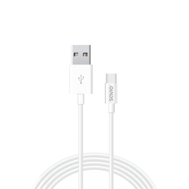 Savio - CL-126 cable USB USB 2.0 1 m USB C USB A Blanco