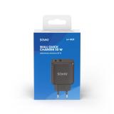 Savio - LA-06/B USB Quick Charge Power Delivery 3.0 30W Internal charger Auriculares, Ratón, Tableta, Teléfono, Ver Negro Exteri