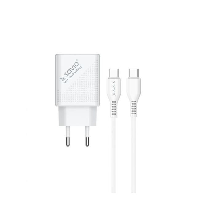 Savio - LA-05 cargador de dispositivo móvil Smartphone Blanco Corriente alterna Carga rápida Interior