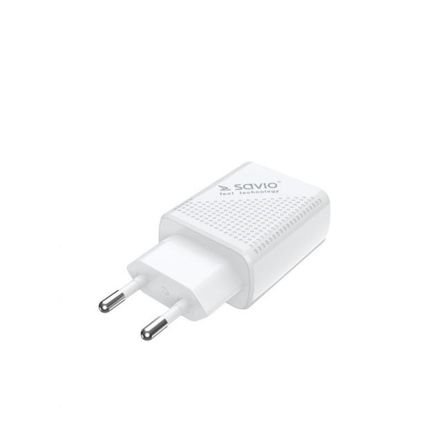 Savio - LA-05 cargador de dispositivo móvil Smartphone Blanco Corriente alterna Carga rápida Interior