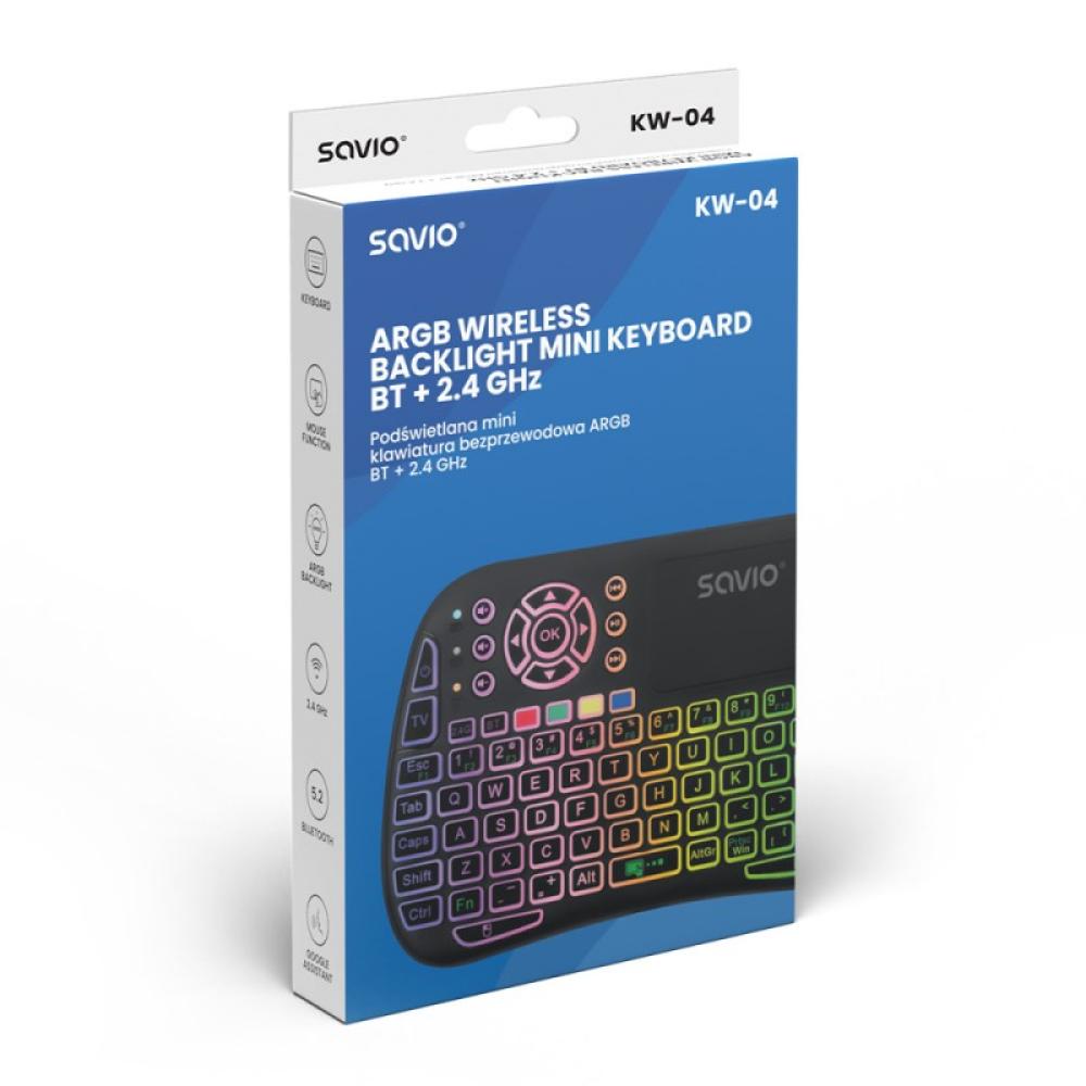 Savio - SAVMKW-04 teclado para móvil QWERTY Inglés de EE. UU. USB Tipo C Negro