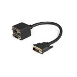 StarTech.com - Cable Duplicador Divisor de Vídeo DVI-D de 2 Puertos Salidas Compacto - Bifurcador