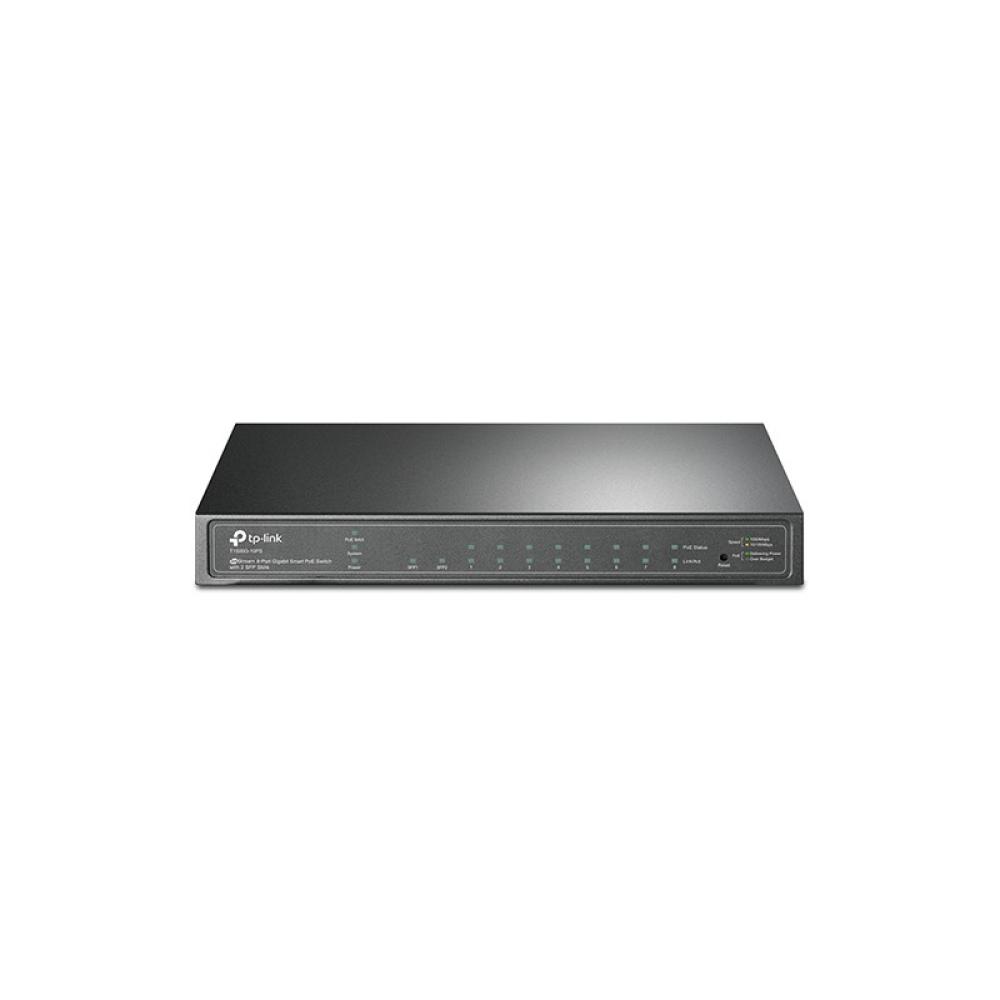 TP-Link - T1500G-10PS(TL-SG2210P) Gestionado L2 Gigabit Ethernet (10/100/1000) Energía sobre Ethernet (PoE) Negro