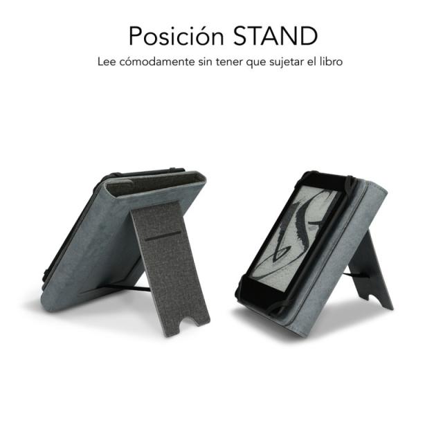SUBBLIM - FUNDA EBOOK CLEVER STAND 6'''' GREY