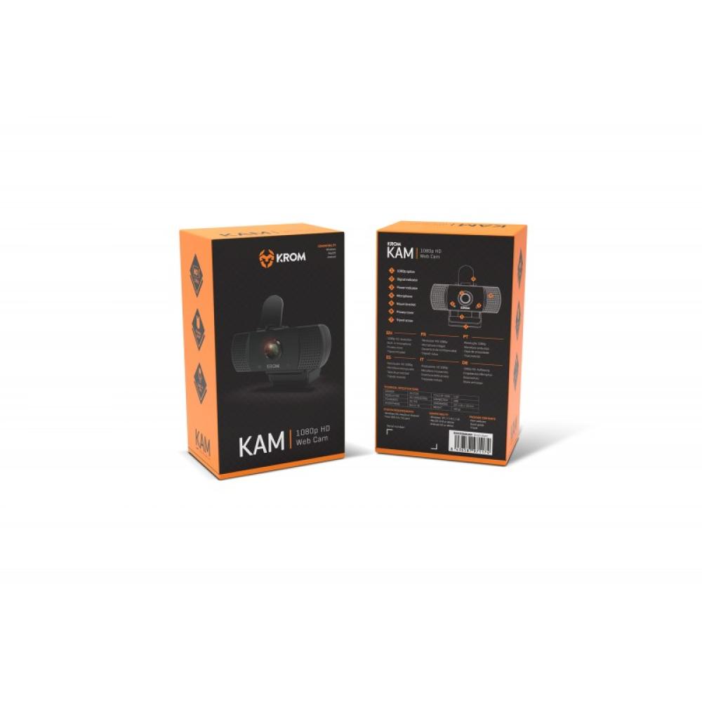Krom - Kam cámara web 1920 x 1080 Pixeles USB 2.0 Negro