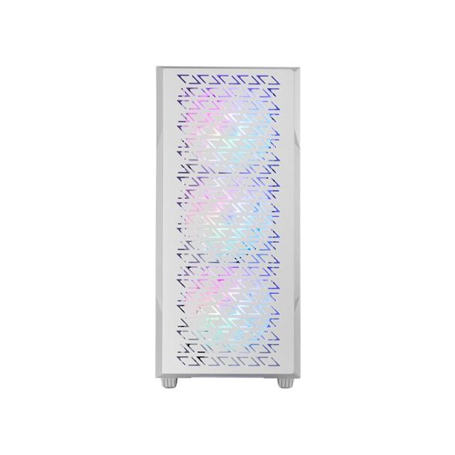 Mars Gaming - MC-GEO, Caja Gaming ATX, 4x Ventiladores FRGB Rainbow 12cm, Panel Frontal Mesh Geométrico, Ventana Latera - MCGEOW