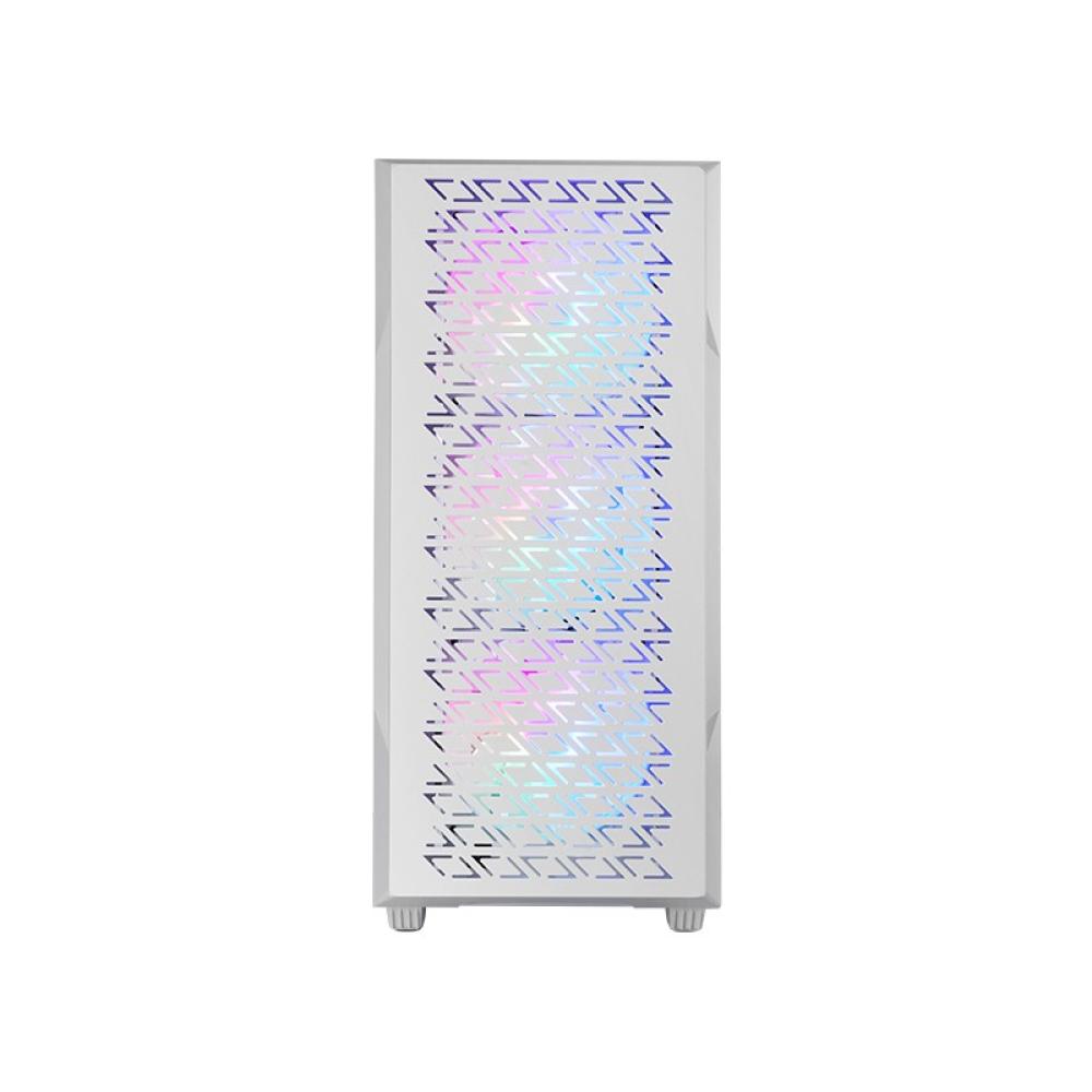 Mars Gaming - MC-GEO, Caja Gaming ATX, 4x Ventiladores FRGB Rainbow 12cm, Panel Frontal Mesh Geométrico, Ventana Latera - MCGEOW