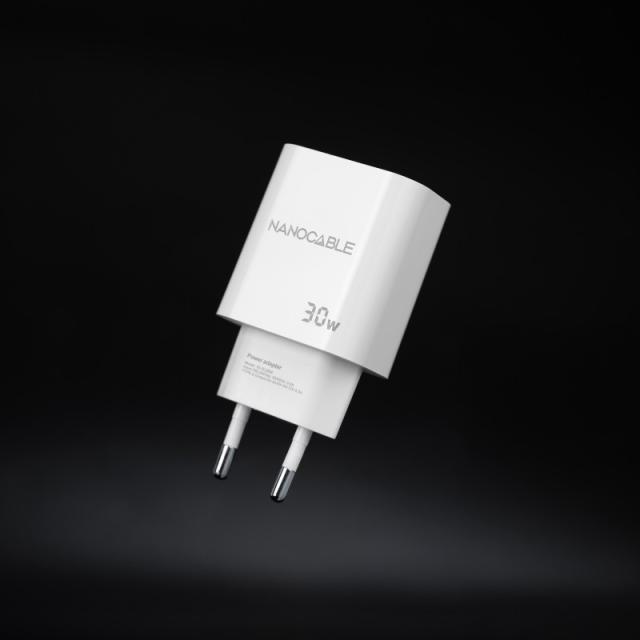 Nanocable - Cargador USB-C PD 30W, Blanco