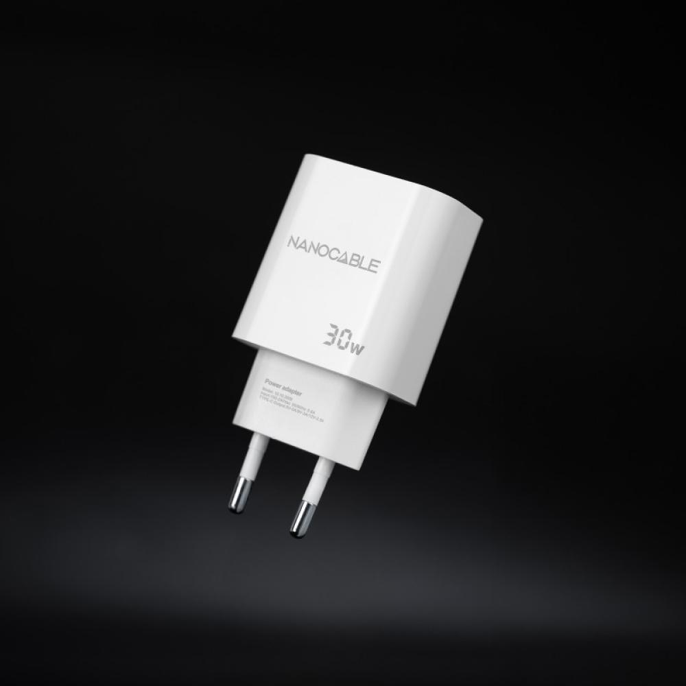 Nanocable - Cargador USB-C PD 30W, Blanco