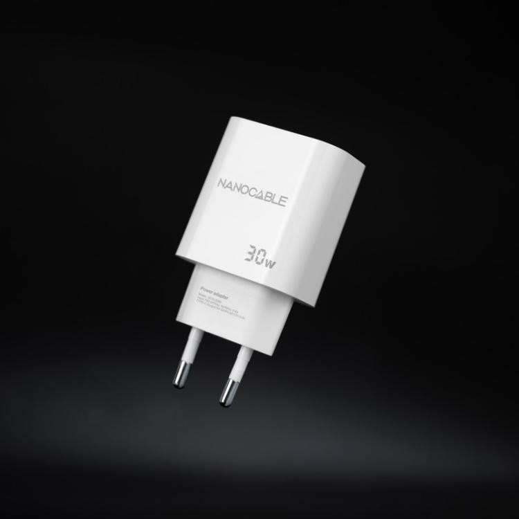 Nanocable - Cargador USB-C PD 30W, Blanco