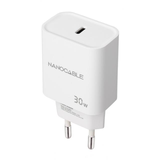 Nanocable - Cargador USB-C PD 30W, Blanco