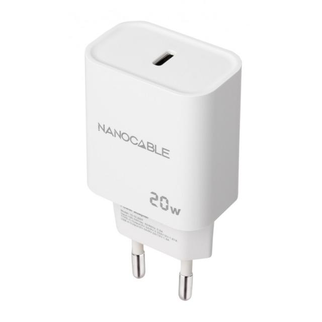 Nanocable - Cargador USB-C PD 20W, Blanco