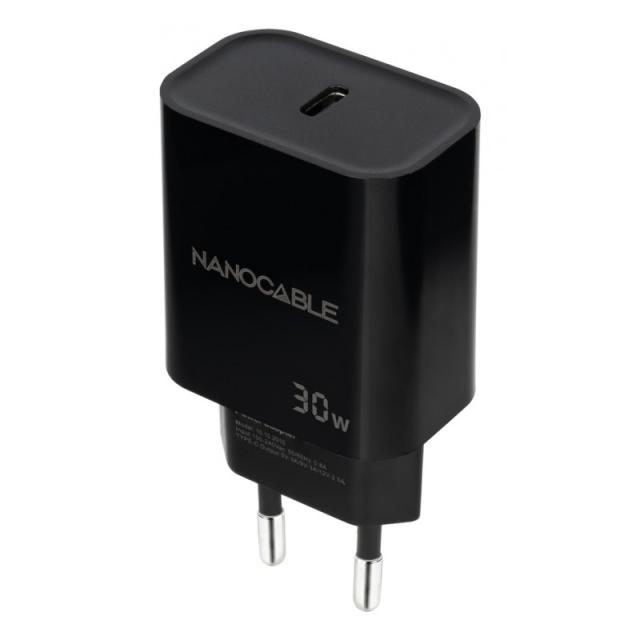 Nanocable - Cargador USB-C PD 30W, Negro