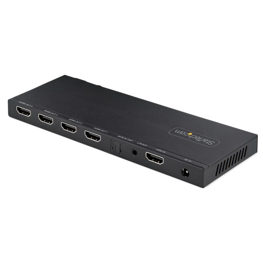 StarTech.com - Splitter Divisor HDMI de 4 Puertos, Vídeo HDMI 2.0 de 4K a 60Hz, Multiplicador HDMI 4K con Escalador incorporado,