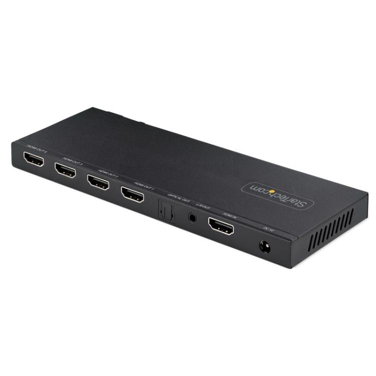 StarTech.com - Splitter Divisor HDMI de 4 Puertos, Vídeo HDMI 2.0 de 4K a 60Hz, Multiplicador HDMI 4K con Escalador incorporado,