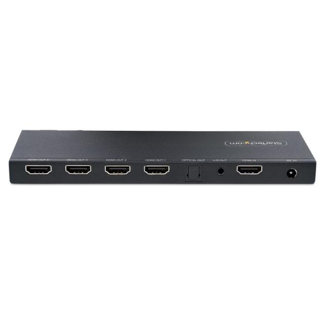 StarTech.com - Splitter Divisor HDMI de 4 Puertos, Vídeo HDMI 2.0 de 4K a 60Hz, Multiplicador HDMI 4K con Escalador incorporado,