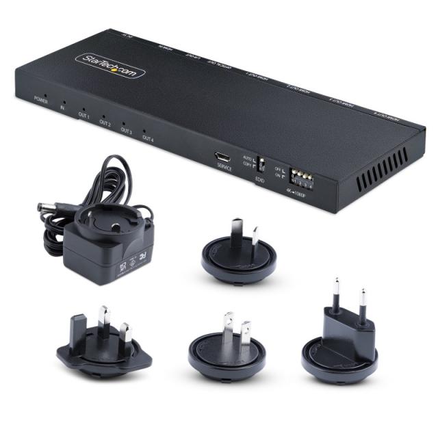 StarTech.com - Splitter Divisor HDMI de 4 Puertos, Vídeo HDMI 2.0 de 4K a 60Hz, Multiplicador HDMI 4K con Escalador incorporado,