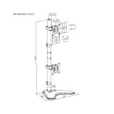 Equip - Soporte de sobremesa para dos monitores verticales de 17"-32