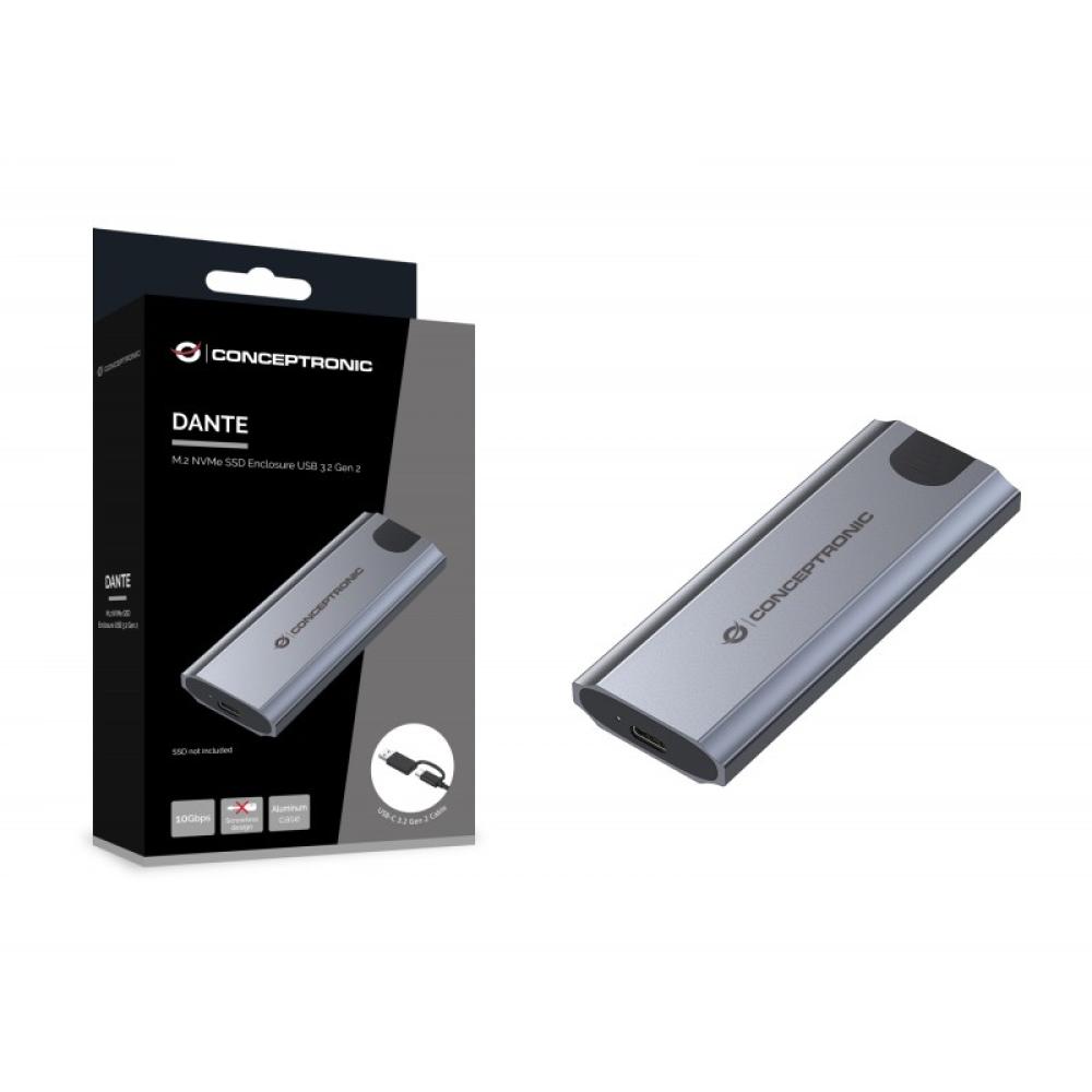 Conceptronic - DANTE05G caja para disco duro externo Caja externa para unidad de estado sólido (SSD) Gris M.2