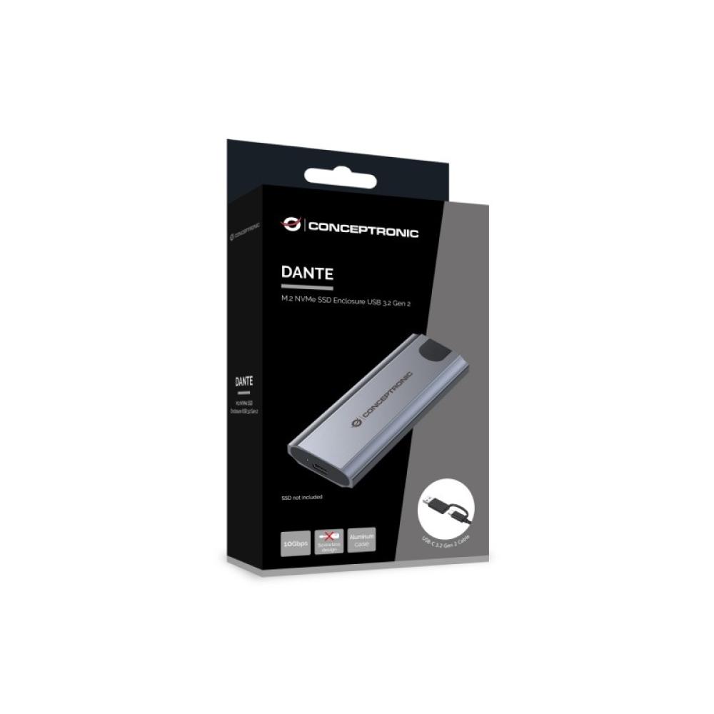 Conceptronic - DANTE05G caja para disco duro externo Caja externa para unidad de estado sólido (SSD) Gris M.2