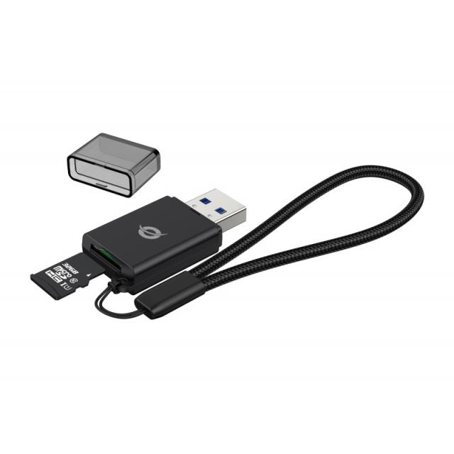 Conceptronic - BIAN07B lector de tarjeta USB 3.2 Gen 1 (3.1 Gen 1) Type-A Negro