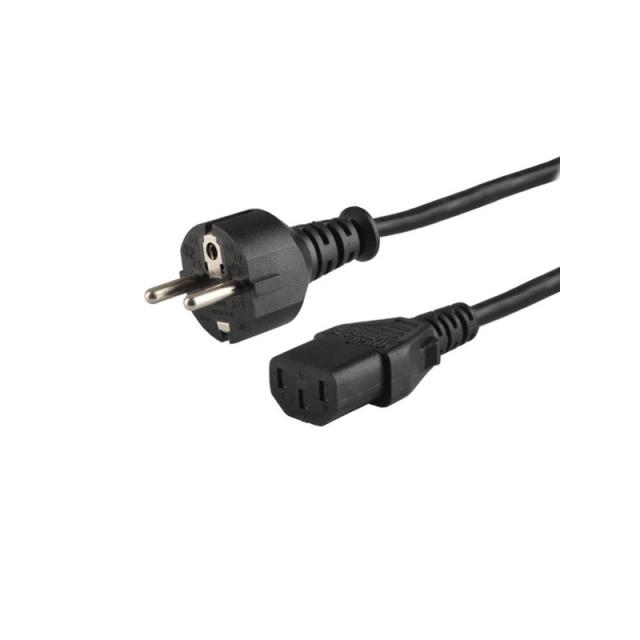 Savio - CL-89 cable de transmisión Negro 1,2 m IEC C13 IEC Type E (3.4 mm, 3.1 mm)