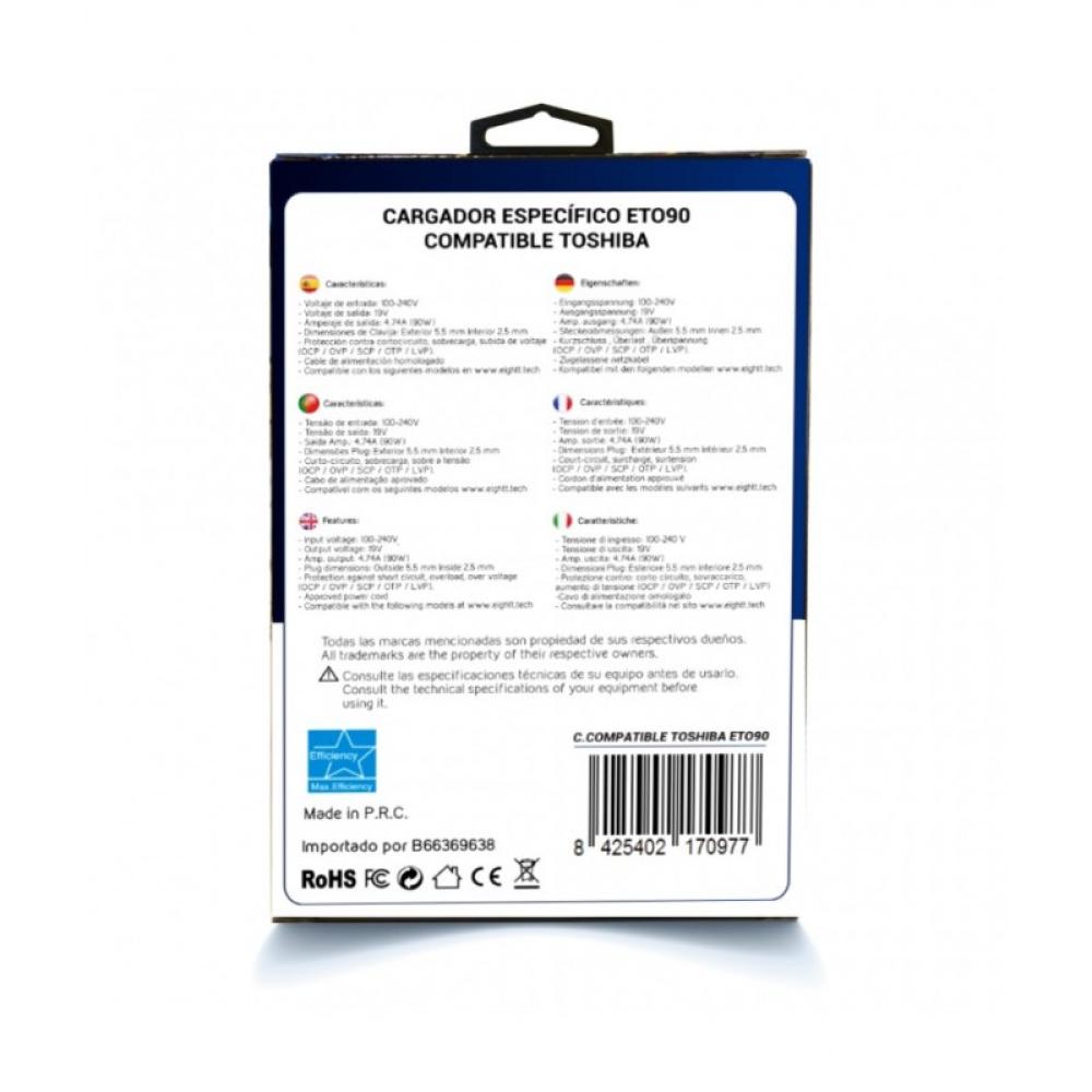 Eightt - ETO90 adaptador e inversor de corriente Universal 90 W Negro