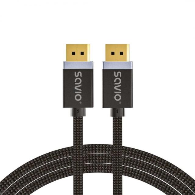 Savio - DisplayPort cable 2 m Black CL-166 Negro