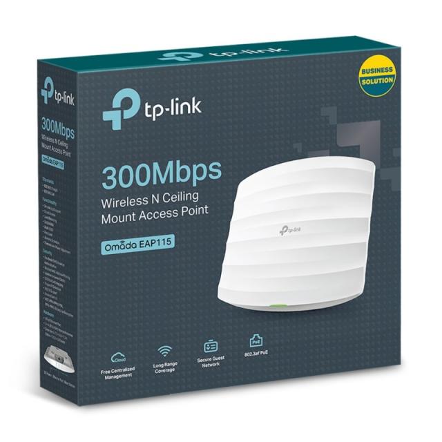 TP-Link - EAP115 punto de acceso inalámbrico 300 Mbit/s Blanco Energía sobre Ethernet (PoE)