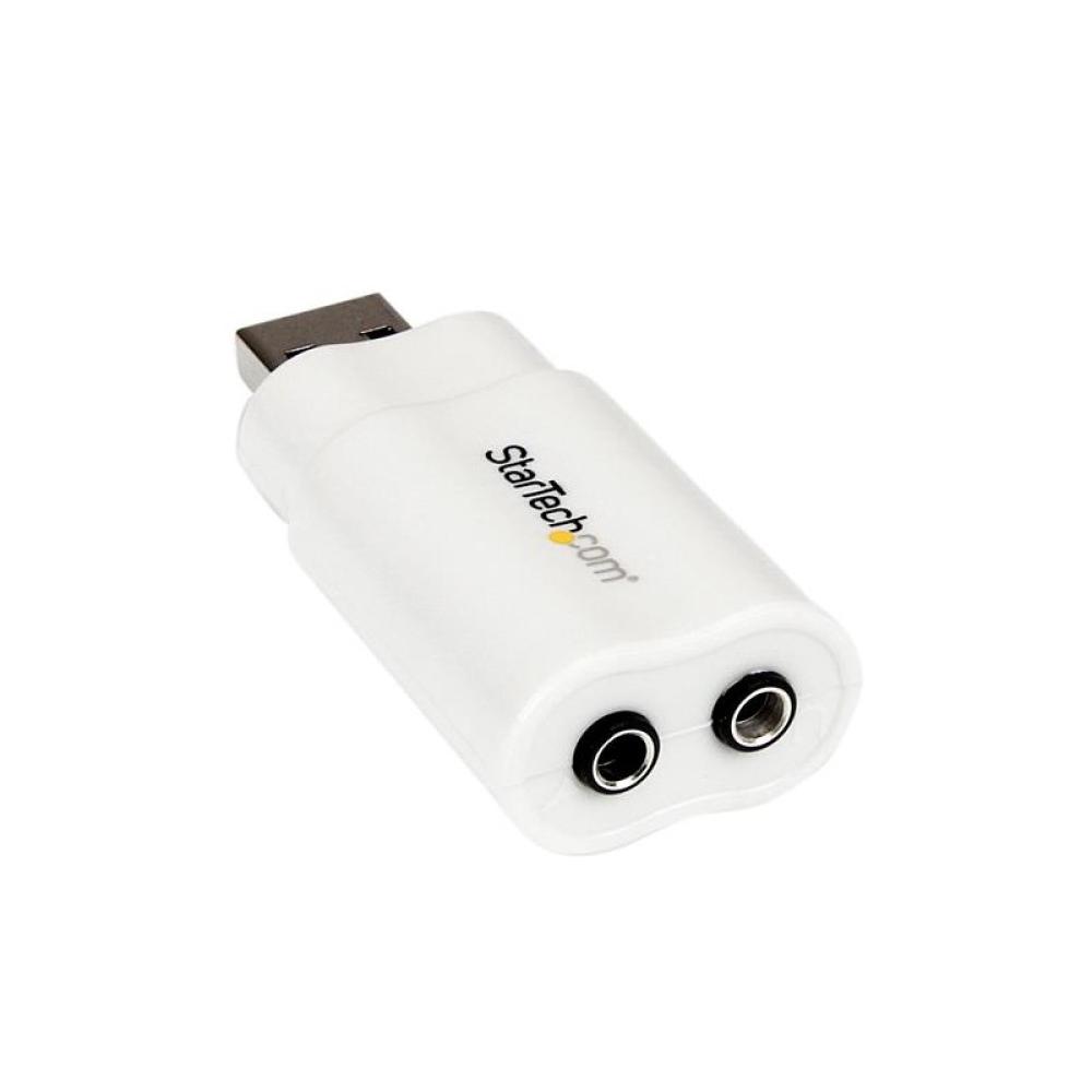 StarTech.com - Tarjeta de Sonido Estéreo USB Externa Adaptador Conversor - Blanco