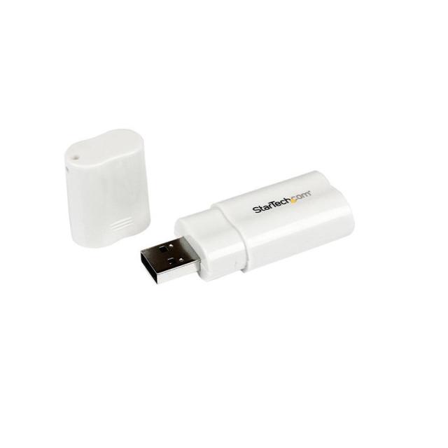 StarTech.com - Tarjeta de Sonido Estéreo USB Externa Adaptador Conversor - Blanco
