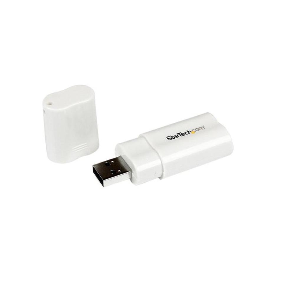 StarTech.com - Tarjeta de Sonido Estéreo USB Externa Adaptador Conversor - Blanco