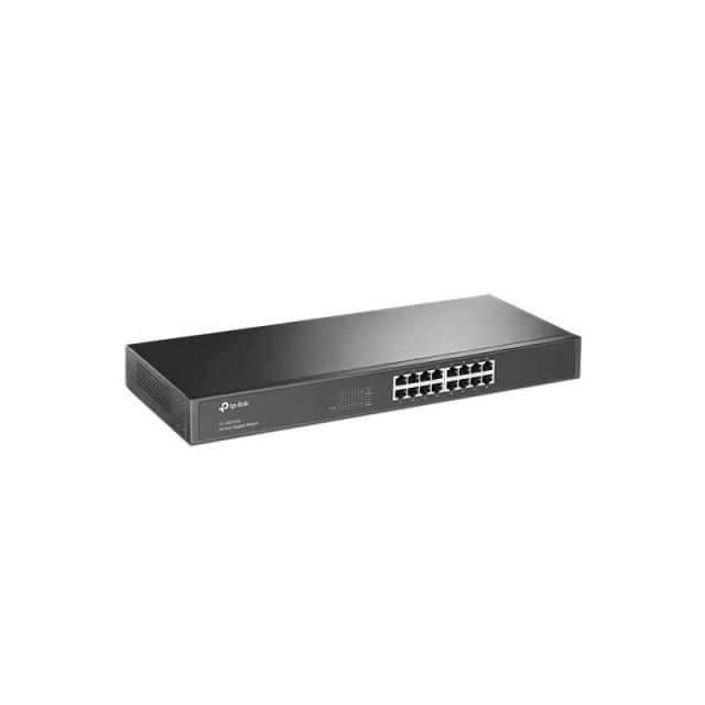 TP-Link - TL-SG1016 No administrado Gigabit Ethernet (10/100/1000) 1U Negro
