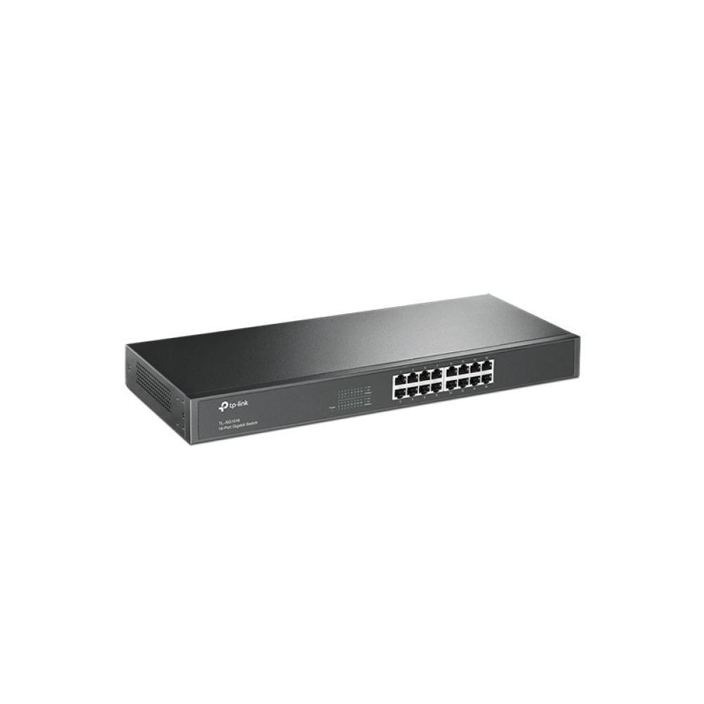 TP-Link - TL-SG1016 No administrado Gigabit Ethernet (10/100/1000) 1U Negro