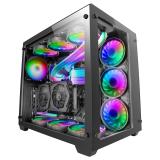 Mars Gaming - Torre Gaming Custom XXL E-ATX, Ventana Cristal Templado Lateral y Frontal, Estructura Modular Doble Cámara, - MCV3