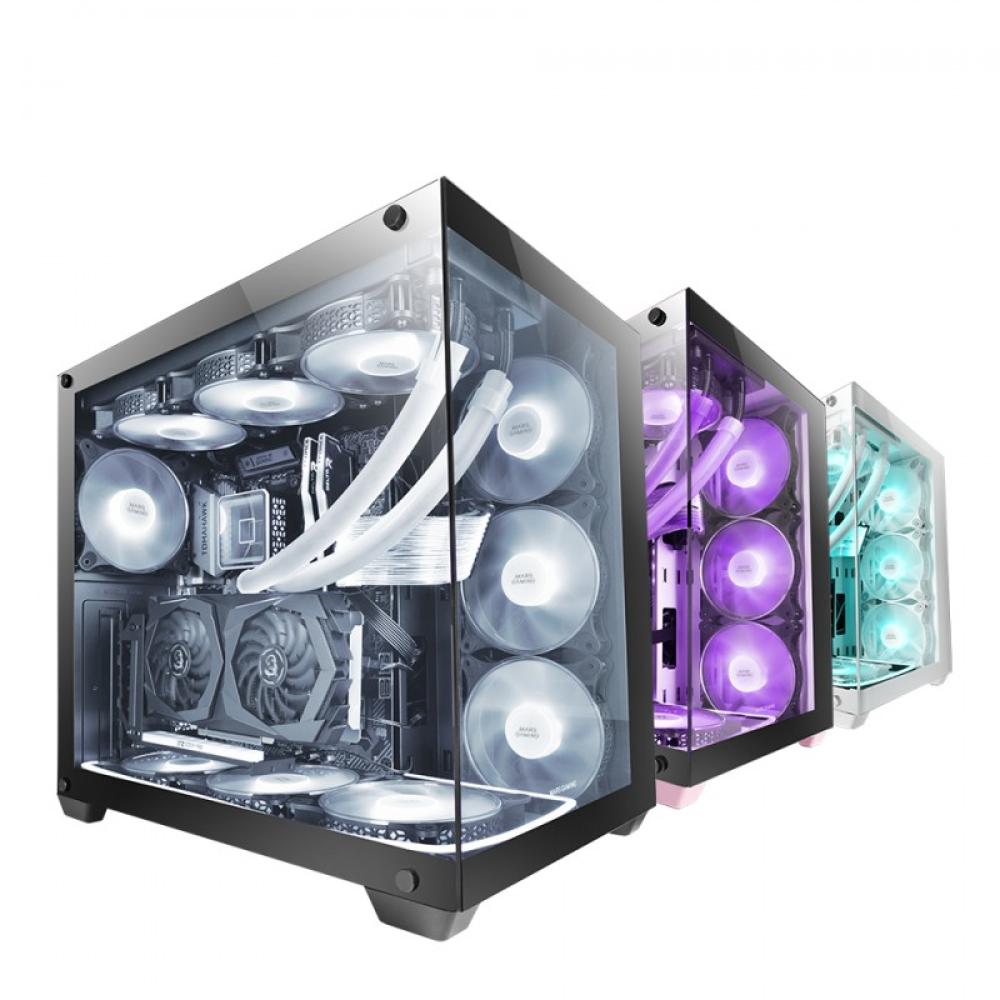 Mars Gaming - MCV4 Negra, Torre Gaming Custom XXL E-ATX, Ventana Cristal Templado Lateral y Frontal Sin Marco, Estructura Modula