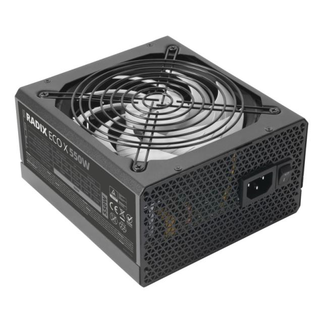 Tacens - RADIX ECO X 550, Fuente Alimentación PC ATX 550W, 6 Años Garantía, 87% Eficiencia, Tecnologías SMD y DC-DC, Ventilador