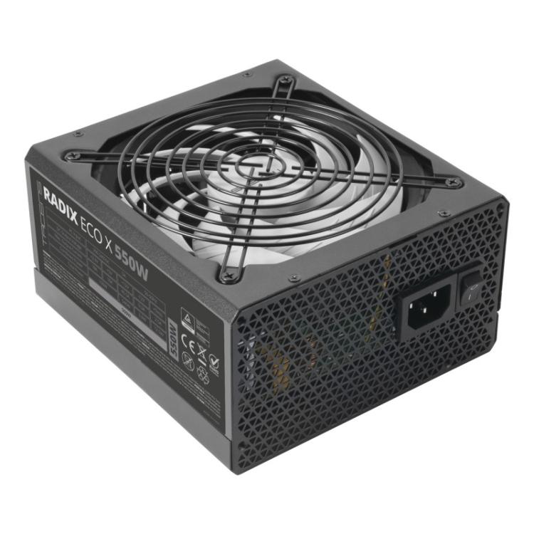 Tacens - RADIX ECO X 550, Fuente Alimentación PC ATX 550W, 6 Años Garantía, 87% Eficiencia, Tecnologías SMD y DC-DC, Ventilador