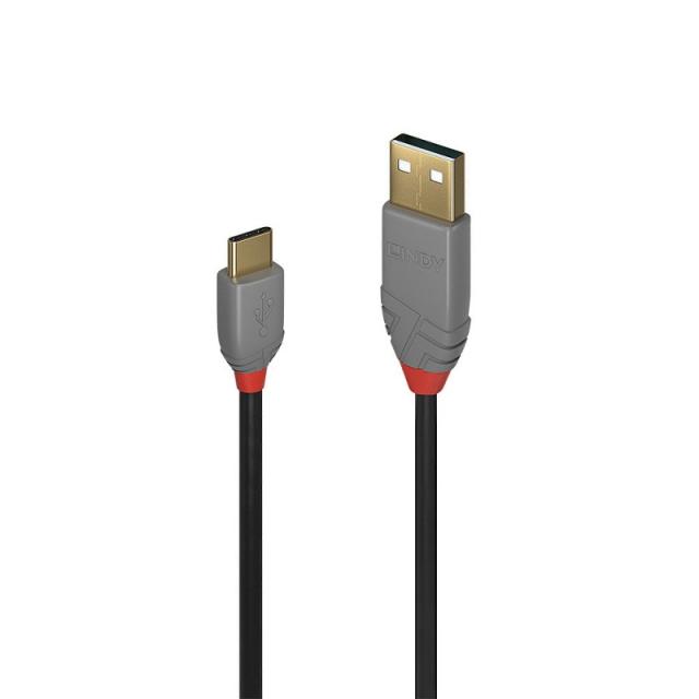 Lindy - 36885 cable USB USB 2.0 0,5 m USB A USB C Negro, Gris