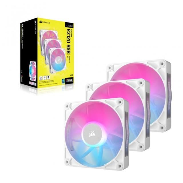 Corsair - iCUE LINK RX120 RGB Carcasa del ordenador Ventilador 12 cm Blanco 3 pieza(s)
