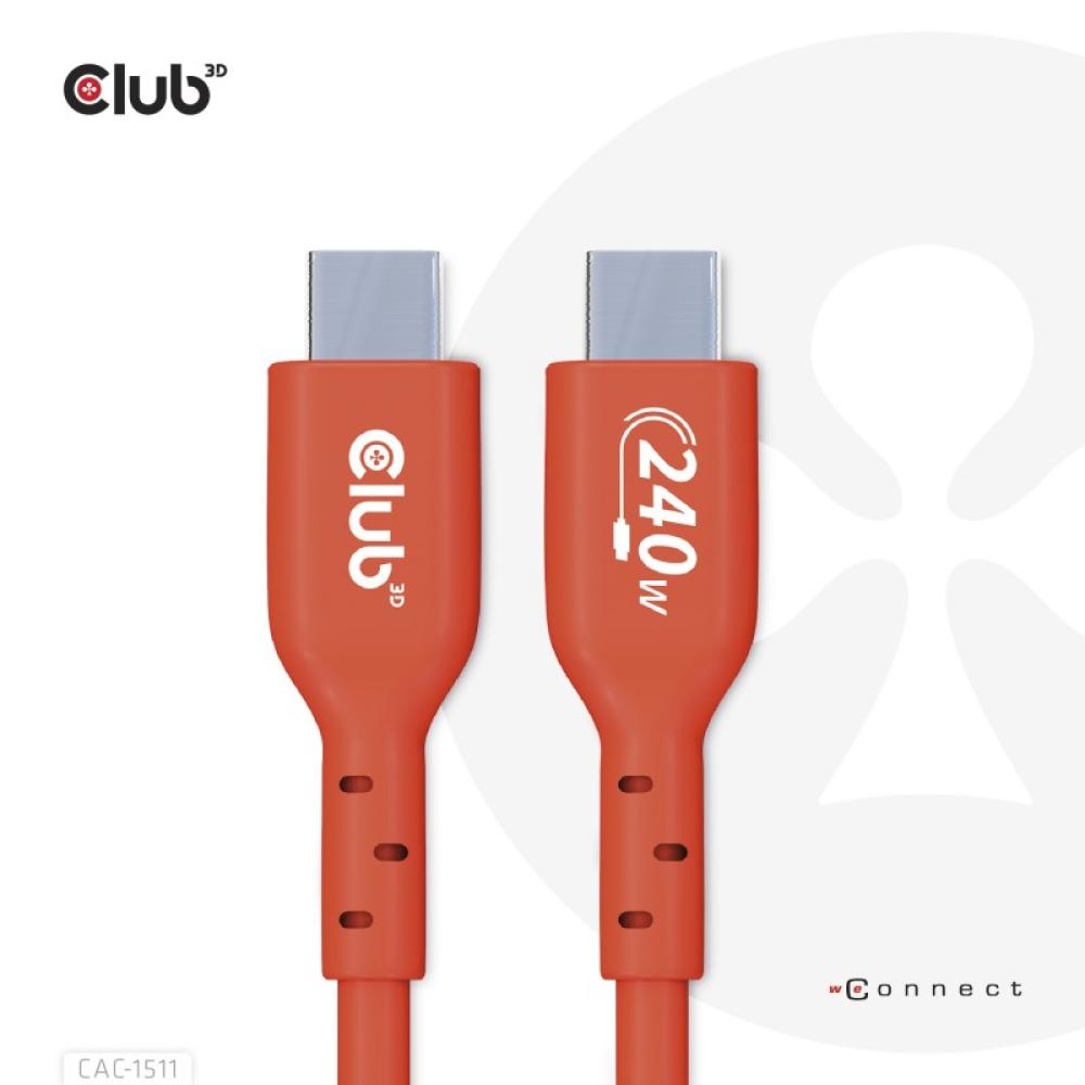CLUB3D - Cable certificado USB2 tipo C bidireccional USB-IF Datos 480 Mb, PD 240 W (48 V/5 A) EPR M/M 1 m/3,23 pies
